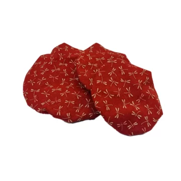 duo de charlottes à saladier rouge motif libellule verso M