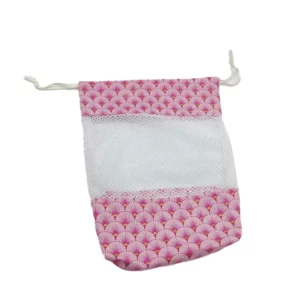 Filet de transport et lavage motif seigaiha rose