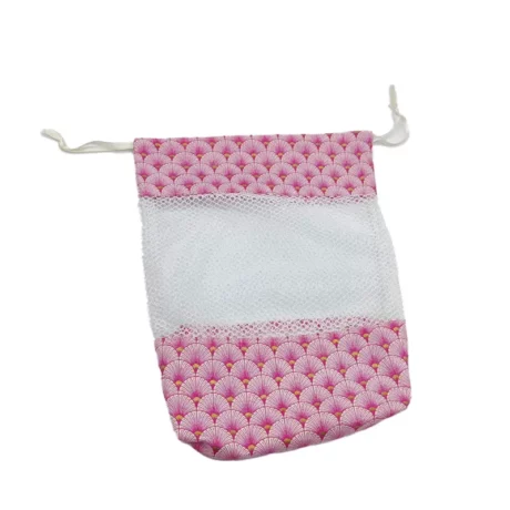 sac de transport et lavage motif seigaiha rose